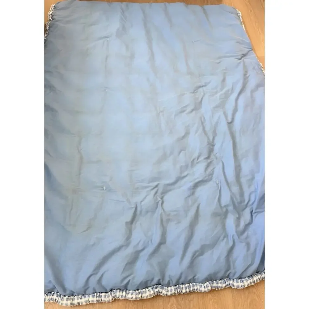 Vintage Handmade Puff patchwork Twin Quilt 4 Piece Set Cottagecore